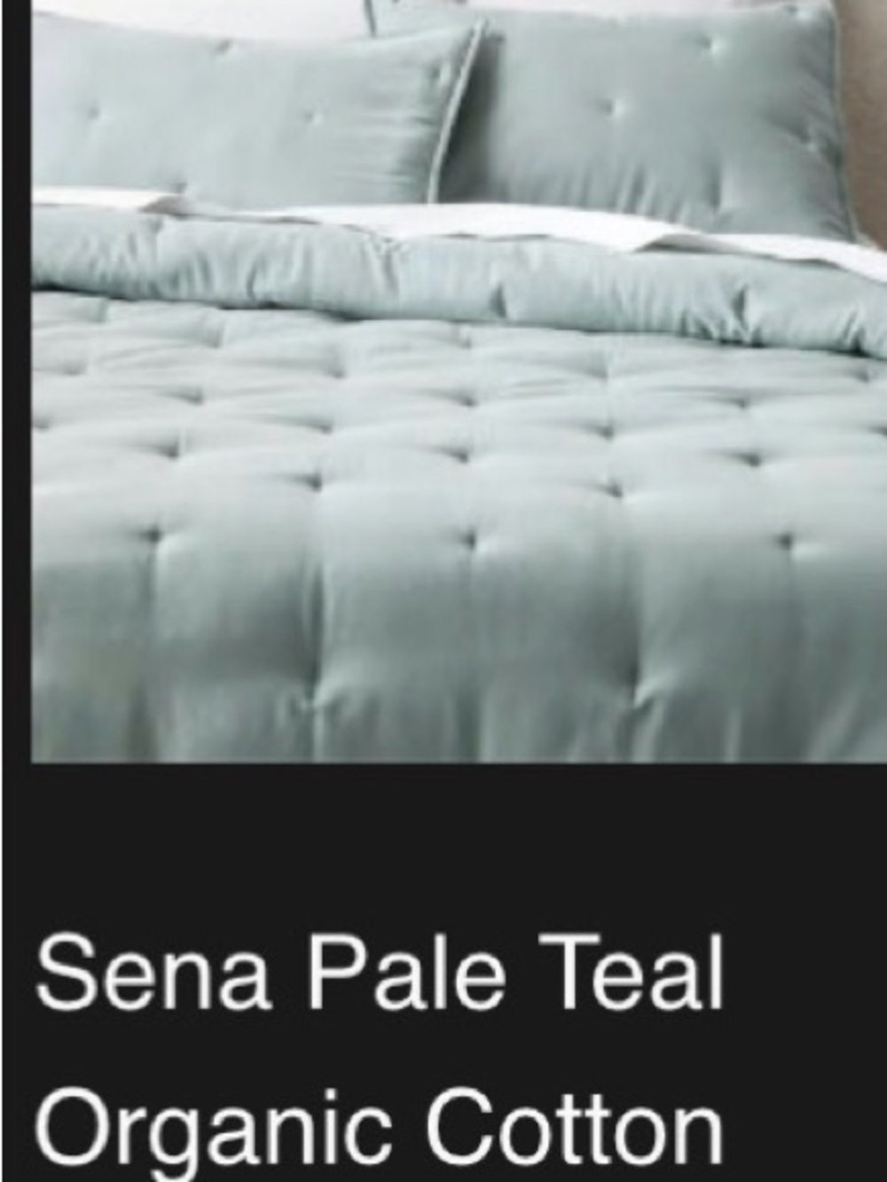 CB2 Sena Pale Teal Tufted Comforter- still in box!
